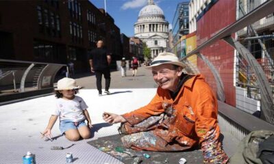 London chewing gum artist paints 'hidden world' beneath people's feet