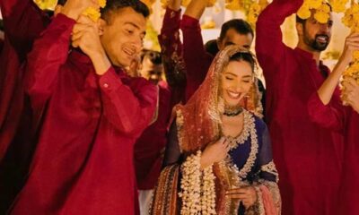 The video featured glittering musical event and dance performances by friends and family and by the bride and groom. "Pyar aur dosti ka Jashan [celebration of love and friendship]," she captioned the enthralling video. Some of the known faces seen in the video and pictures were Asim Raza, Momal Sheikh and Shehryar Munawar.
