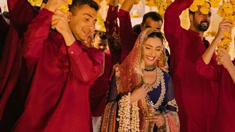 The video featured glittering musical event and dance performances by friends and family and by the bride and groom. "Pyar aur dosti ka Jashan [celebration of love and friendship]," she captioned the enthralling video. Some of the known faces seen in the video and pictures were Asim Raza, Momal Sheikh and Shehryar Munawar.