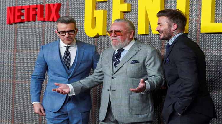 David Beckham on carpet with Guy Ritchie at premiere of 'The Gentlemen'